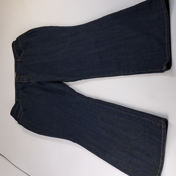 Fashion🔺️Bug Moderately Curvy Dark Wash Wide Leg Blue Jeans Size 22W - Picture 11 of 17